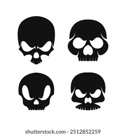 Silhouette of skull logo design template. Human skull illustration