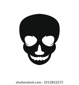 Silhouette of skull logo design template. Human skull illustration
