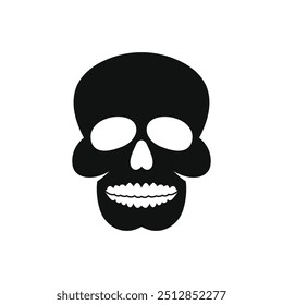 Silhouette of skull logo design template. Human skull illustration