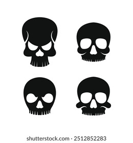Silhouette of skull logo design template. Human skull illustration
