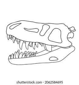 The silhouette of the skull of the predatory thecodont prestosuchus, a representative of archosaurs. Vector illustration.