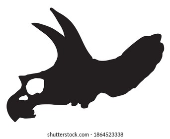 silhouette of the skull of a prehistoric Triceratops dinosaur vector illustration