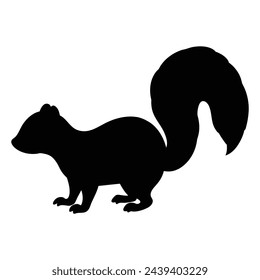 silhouette of a skunk on white