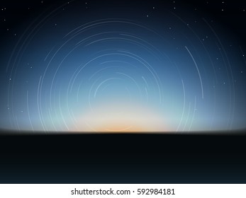 silhouette sky at evening and star trail background