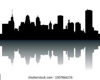 Silhouette Skyline of Buffalo New York