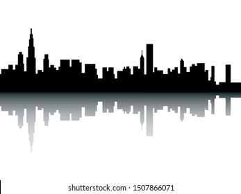 Silhouette Skyline of Chicago Illinois