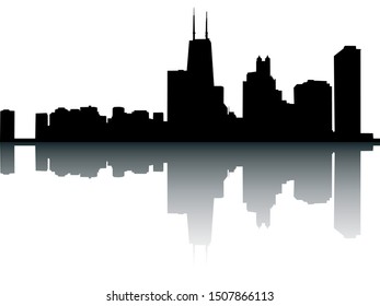 Silhouette Skyline of Chicago Illinois