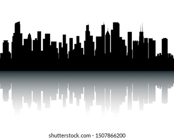 Silhouette Skyline of Chicago Illinois