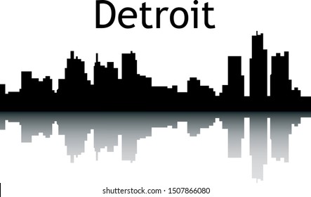 Silhouette Skyline of Detroit Michigan