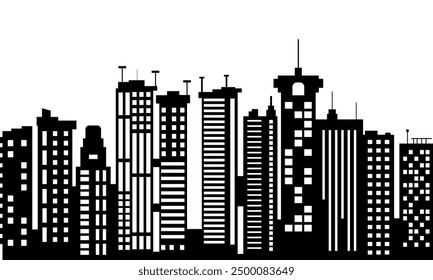 Silhouette skyline illustration Eps 10