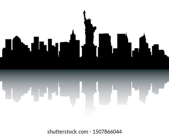 New York Skyline Detailed Vector Silhouette Stock Vector (Royalty Free ...