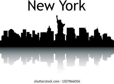 Silhouette Skyline of New York City