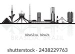 Silhouette Skyline panorama of city of Brasilia, Brazil - vector illustration