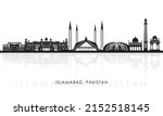 Silhouette Skyline panorama of city of Islamabad, Pakistan - vector illustration