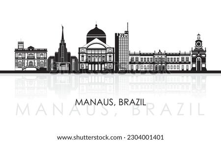 Silhouette Skyline panorama of city of Manaus, Brazil - vector illustration Foto stock © 