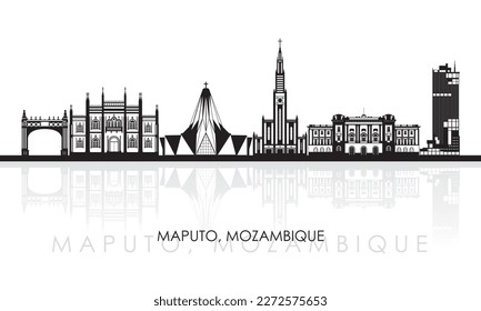 Silhouette Skyline panorama of city of Maputo, Mozambique - vector illustration