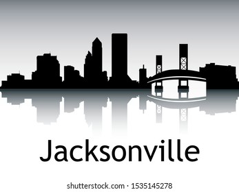 Silhouette Skyline Panorama of Jacksonville Florida