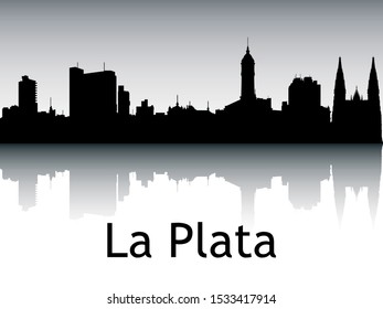 Silhouette Skyline Panorama of La Plata Argentina