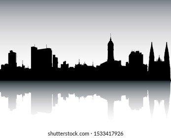 Silhouette Skyline Panorama of La Plata Argentina