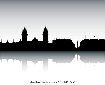 Silhouette Skyline Panorama of Lima Peru