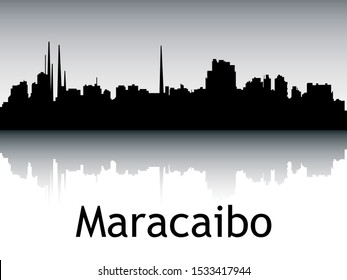 Silhouette Skyline Panorama of Maracaibo Venezuela