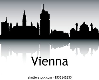 Silhouette Skyline Panorama of Prague Czech Republic