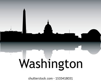 Silhouette Skyline Panorama of Washington District of Columbia