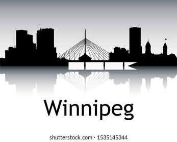 Silhouette Skyline Panorama Winnipeg Canada Stock Vector (Royalty Free ...