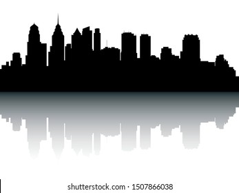 Silhouette Skyline of Philadelphia Pennsylvania