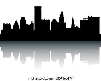 Silhouette Skyline of Providence Rhode Island