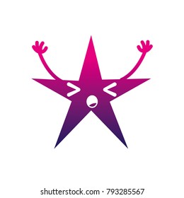 silhouette sleeping shiny star kawaii with arms