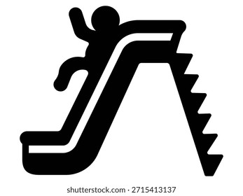 Silhouette slide icon vector. Slide toy icon vector. Playground slide glyph icon, symbol, logo, design. Vector illustration.