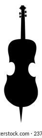 Silhouette of a slightly cartoon-ish cello
