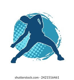 Silhouette of a slim man dancing pose. Silhouette of a male dancer in action pose.