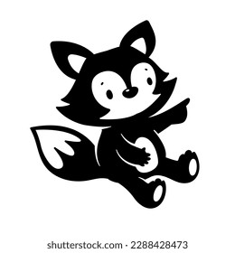 The silhouette of a sly fox cute animal cartoons for kids
