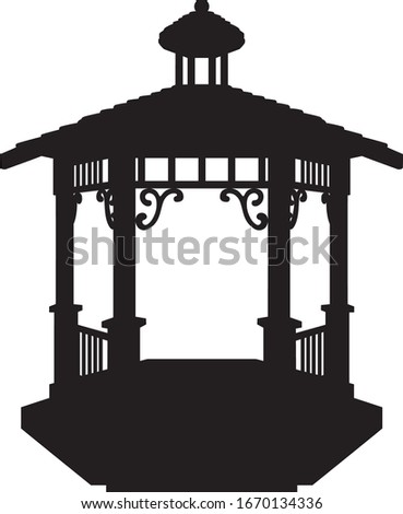 Silhouette of a small bandstand, EPS 10 file Foto stock © 