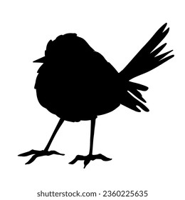Silhouette of a small bird. Vector graphics.