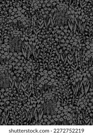 silhouette small flower pattern image for fabric textile