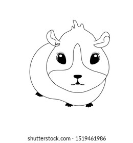 silhouette of small hamster with white background