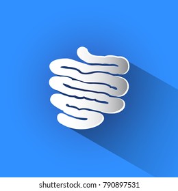 Silhouette of  small intestine vector icon.