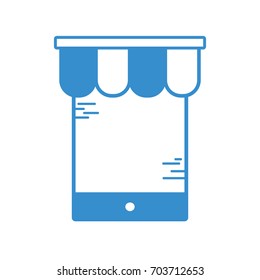 silhouette smartphone with digital marketing strategy business
