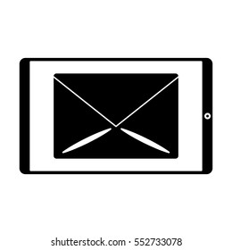 silhouette smartphone email message mail