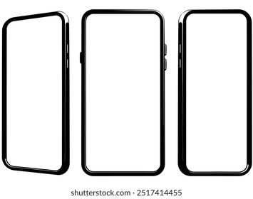 Silhouette Smartphone Front View Mockup Template