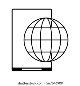 silhouette smartphone global connection technology design