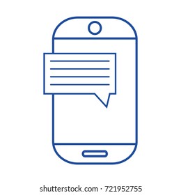 silhouette smartphone technology with chat bubble text