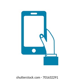 silhouette smartphone technology communication in the man hand