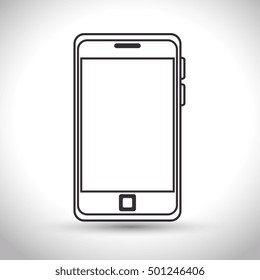 silhouette smartphone technology white background