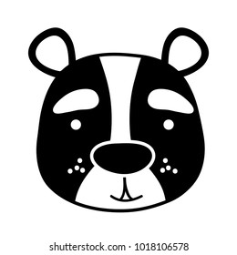 silhouette smile bear head wild animal