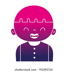 silhouette smile boy with hair and t-shirt design