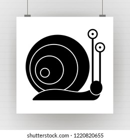 silhouette of a snail on a brick wall vector illustration